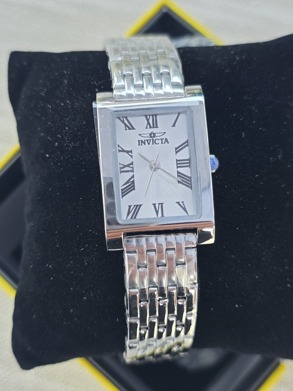 3. Women's Invicta Silver Rectangular Roman Numeral Dress Watch